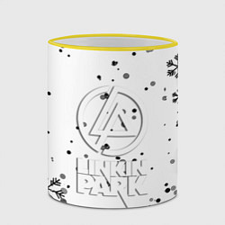 Кружка 3D Linkin park текстура зима рок, цвет: 3D-желтый кант — фото 2