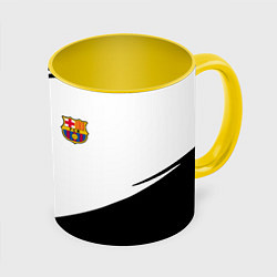 Кружка цветная Barcelona краски чёрные спорт
