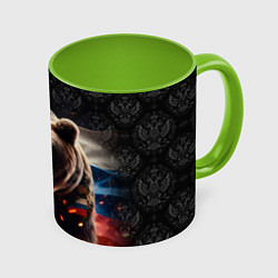 Кружка цветная Медведь я русский