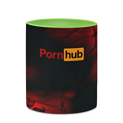 Кружка 3D Porn hub fire, цвет: 3D-белый + светло-зеленый — фото 2