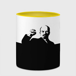 Кружка 3D Силуэт Владимира Ильича Ленина, цвет: 3D-белый + желтый — фото 2