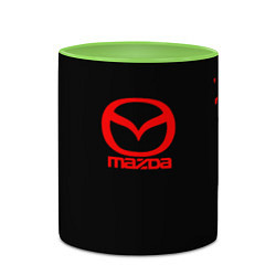 Кружка 3D Mazda краски красные штрихи, цвет: 3D-белый + светло-зеленый — фото 2