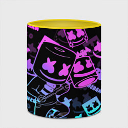 Кружка 3D Marshmello neon pattern, цвет: 3D-белый + желтый — фото 2