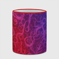 Кружка 3D Вихревые узоры на градиенте, цвет: 3D-красный кант — фото 2