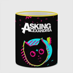 Кружка 3D Asking Alexandria - rock star cat, цвет: 3D-желтый кант — фото 2