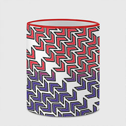 Кружка 3D Сине-белые стрелки на белом фоне, цвет: 3D-красный кант — фото 2