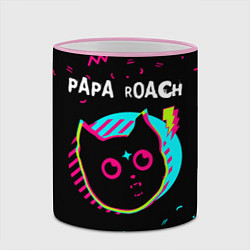 Кружка 3D Papa Roach - rock star cat, цвет: 3D-розовый кант — фото 2