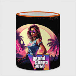 Кружка 3D GTA 6 logo девушка, цвет: 3D-оранжевый кант — фото 2