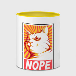 Кружка 3D Nope - cat, цвет: 3D-белый + желтый — фото 2
