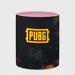 Кружка 3D Pubg fire abstraction, цвет: 3D-белый + розовый — фото 2