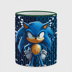 Кружка 3D Sonic - splash and logo, цвет: 3D-зеленый кант — фото 2