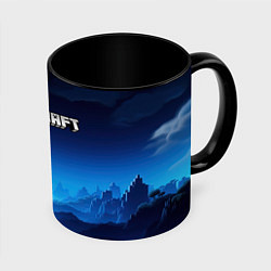 Кружка цветная Minecraft logo night