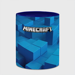 Кружка 3D Minecraft синие плиты, цвет: 3D-белый + синий — фото 2