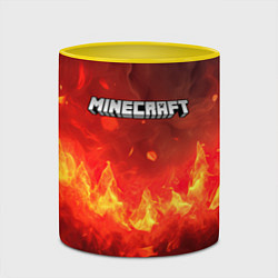 Кружка 3D Minecraft logo fire, цвет: 3D-белый + желтый — фото 2