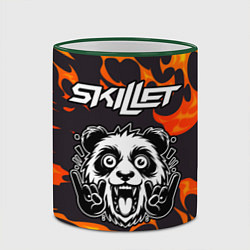 Кружка 3D Skillet рок панда и огонь, цвет: 3D-зеленый кант — фото 2