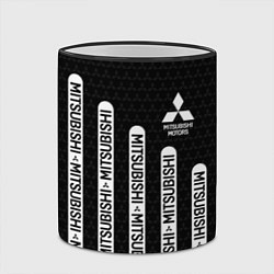 Кружка 3D Mitsubishi - black and white, цвет: 3D-черный кант — фото 2