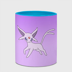Кружка 3D Espeon Pokemon - розовая кошка покемон, цвет: 3D-белый + небесно-голубой — фото 2