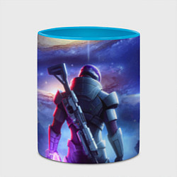 Кружка 3D Mass Effect - andromeda ai art, цвет: 3D-белый + небесно-голубой — фото 2