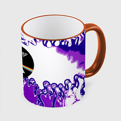 Кружка 3D Pink floyd violet splash, цвет: 3D-оранжевый кант