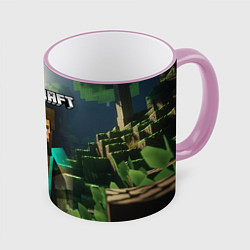 Кружка 3D Minecraft персонаж с бородой, цвет: 3D-розовый кант