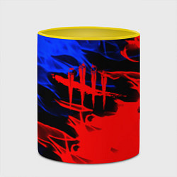 Кружка 3D Dead by daylight битва огней, цвет: 3D-белый + желтый — фото 2