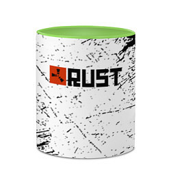 Кружка 3D RUST брызги красок, цвет: 3D-белый + светло-зеленый — фото 2