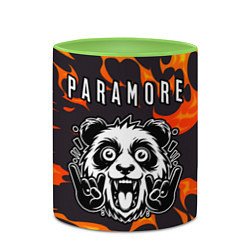 Кружка 3D Paramore рок панда и огонь, цвет: 3D-белый + светло-зеленый — фото 2