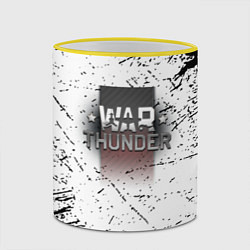 Кружка 3D Warthunder брызги красок текстура, цвет: 3D-желтый кант — фото 2