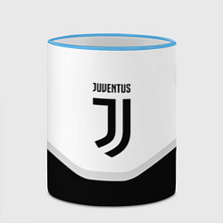 Кружка 3D Juventus black geometry sport, цвет: 3D-небесно-голубой кант — фото 2