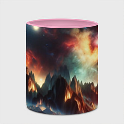 Кружка 3D Space landscape with mountains, цвет: 3D-белый + розовый — фото 2
