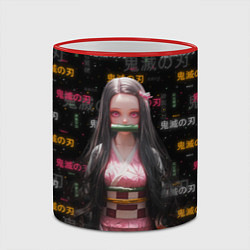 Кружка 3D Nezuko Kamado - Клинок, рассекающий демонов, цвет: 3D-красный кант — фото 2