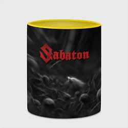 Кружка 3D Sabaton rock steel band, цвет: 3D-белый + желтый — фото 2