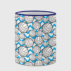 Кружка 3D Мячи волейбольные паттерн, цвет: 3D-синий кант — фото 2