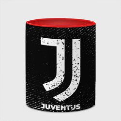 Кружка 3D Juventus с потертостями на темном фоне, цвет: 3D-белый + красный — фото 2