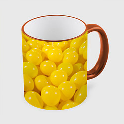 Кружка цветная Желтые шарики