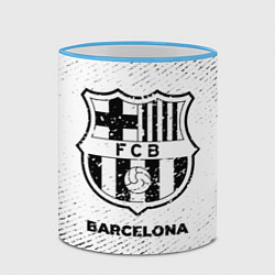 Кружка 3D Barcelona с потертостями на светлом фоне, цвет: 3D-небесно-голубой кант — фото 2