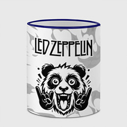 Кружка 3D Led Zeppelin рок панда на светлом фоне, цвет: 3D-синий кант — фото 2
