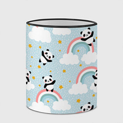 Кружка 3D Панда на радуге, цвет: 3D-черный кант — фото 2