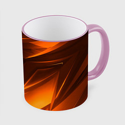 Кружка 3D Geometry stripes orange, цвет: 3D-розовый кант