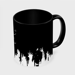 Кружка 3D Doom logo краски, цвет: 3D-белый + черный