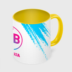 Кружка 3D Borussia neon gradient style, цвет: 3D-белый + желтый