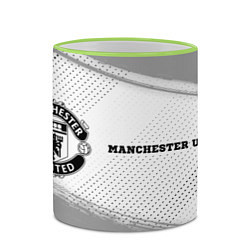 Кружка 3D Manchester United sport на светлом фоне по-горизон, цвет: 3D-светло-зеленый кант — фото 2