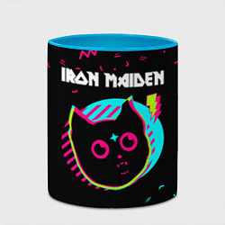 Кружка 3D Iron Maiden - rock star cat, цвет: 3D-белый + небесно-голубой — фото 2