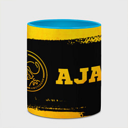 Кружка 3D Ajax - gold gradient по-горизонтали, цвет: 3D-белый + небесно-голубой — фото 2