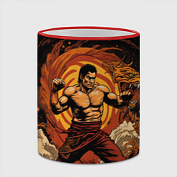 Кружка 3D Муай тай боец в стойке, цвет: 3D-красный кант — фото 2
