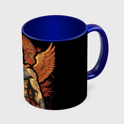 Кружка цветная Муай тай боец с крыльями за спиной