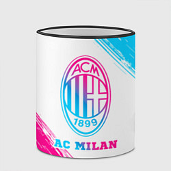 Кружка 3D AC Milan neon gradient style, цвет: 3D-черный кант — фото 2