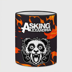 Кружка 3D Asking Alexandria рок панда и огонь, цвет: 3D-черный кант — фото 2