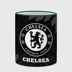 Кружка 3D Chelsea sport на темном фоне, цвет: 3D-зеленый кант — фото 2