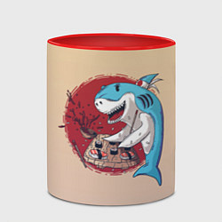 Кружка 3D Sushi shark, цвет: 3D-белый + красный — фото 2